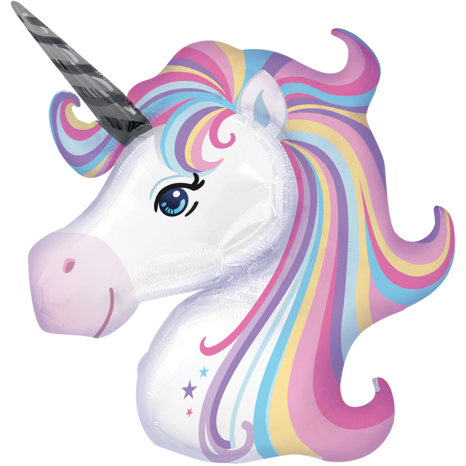 Large Shape Pastel Unicorn Foil Balloon H70 Packaged 74 cm  x 76cm