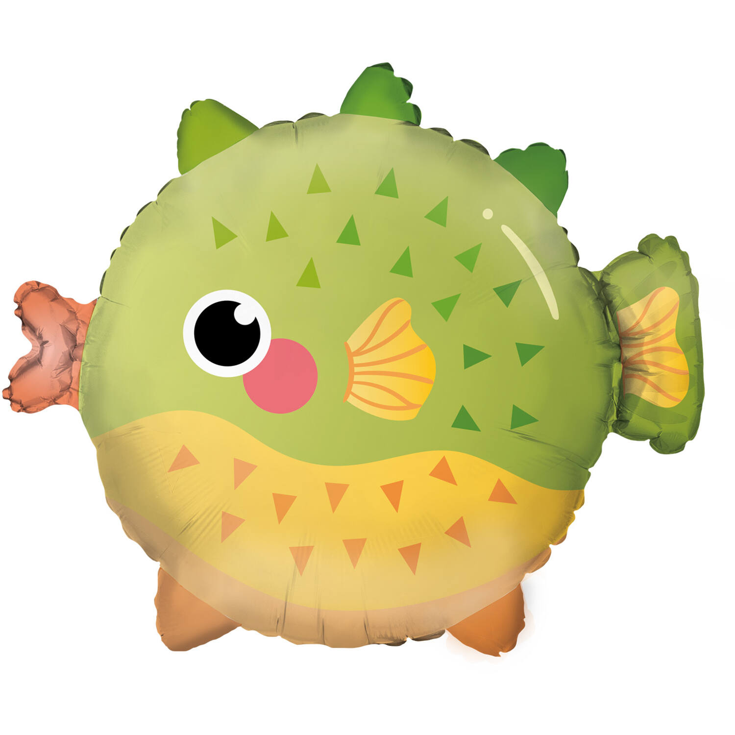 Standard Shape Ocean Buddies Pufferfish Foil Balloon C50 Packaged 48 cm x 41 cm