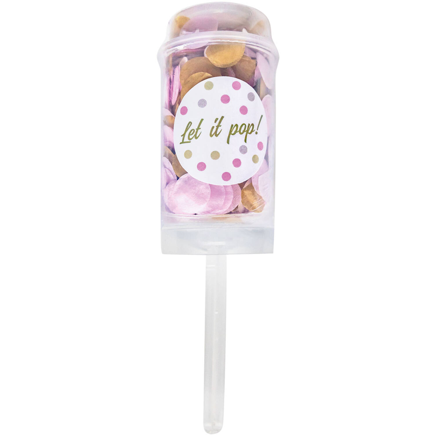 Party Popper Push Pop Paper Round white-pink-beige