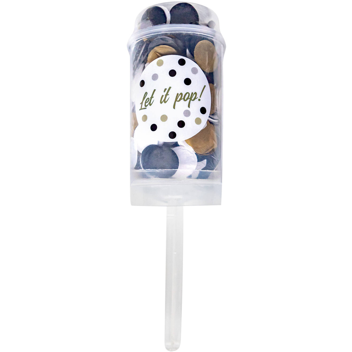 Party Popper Push Pop Paper Round white-black-beige
