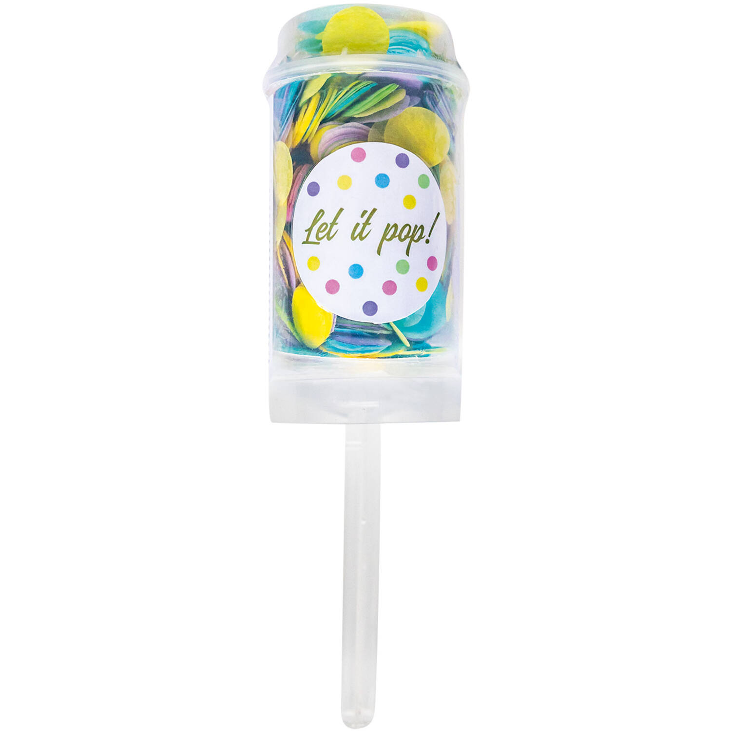 Party Popper Push Pop Paper Round Multicolor Pastel