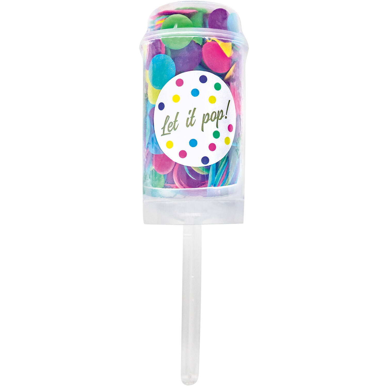 Party Popper Push Pop Paper Round Multicolor