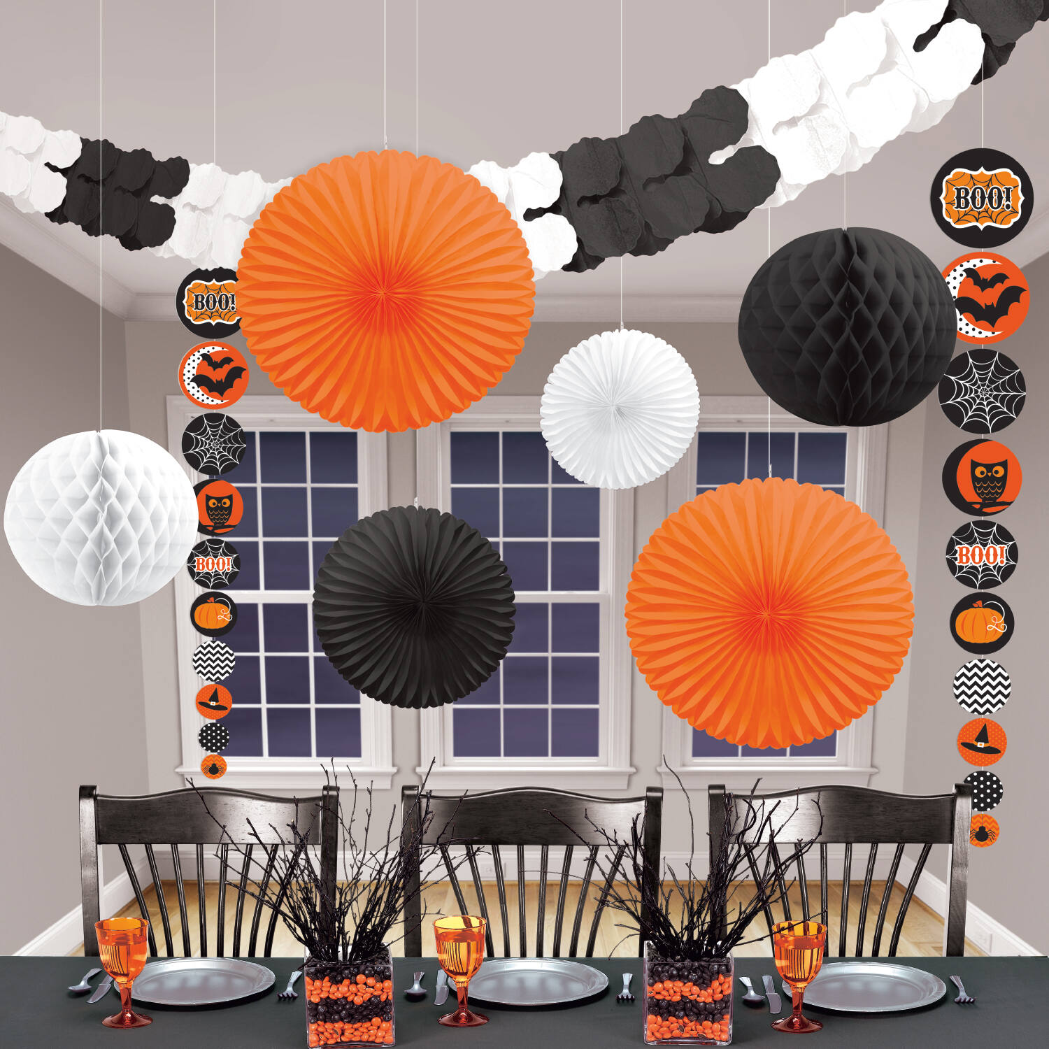 Decoration Kit Halloween Paper 9 Pieces 360 cm / 24.1 cm / 90 cm / 30.4 cm / 20.3 cm