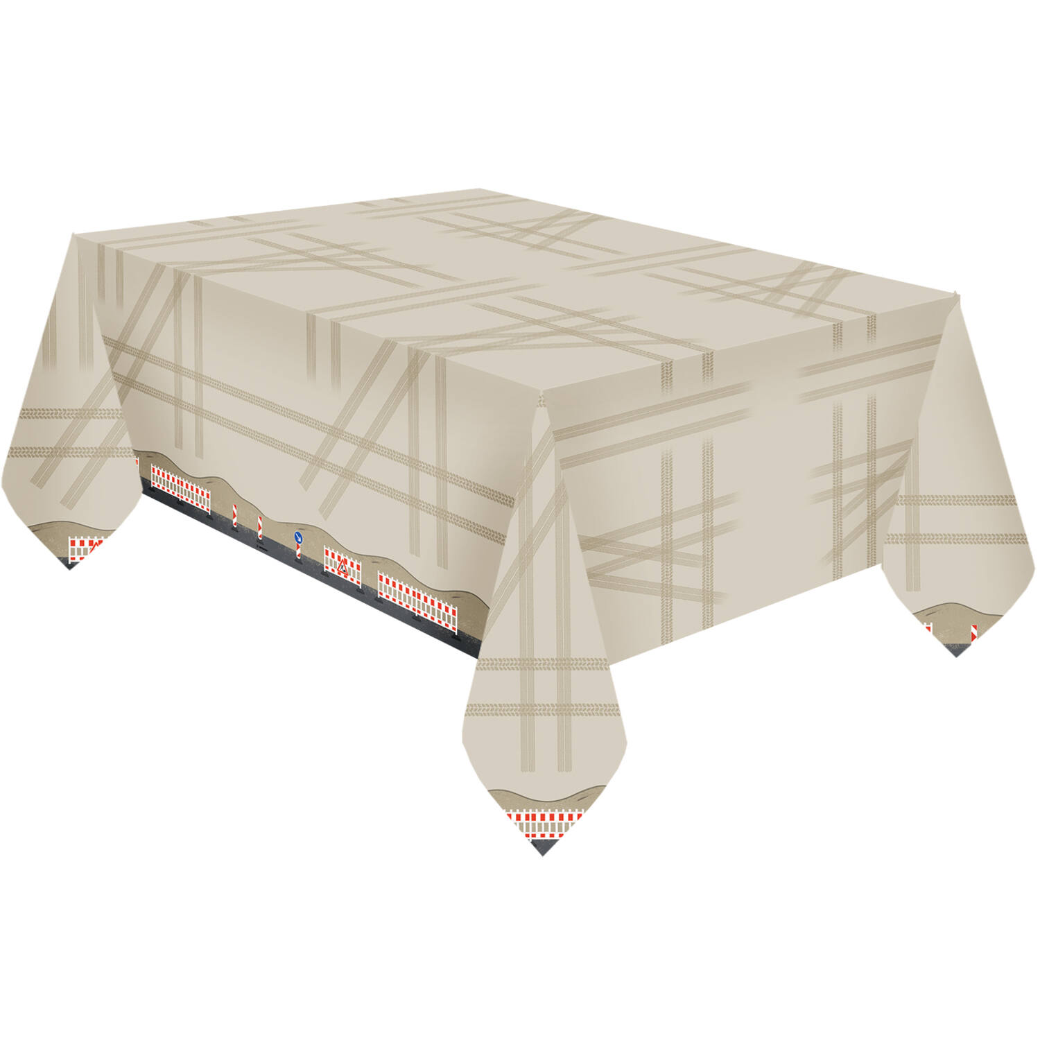 Tablecover Paper Construction Party 180 x 120 cm