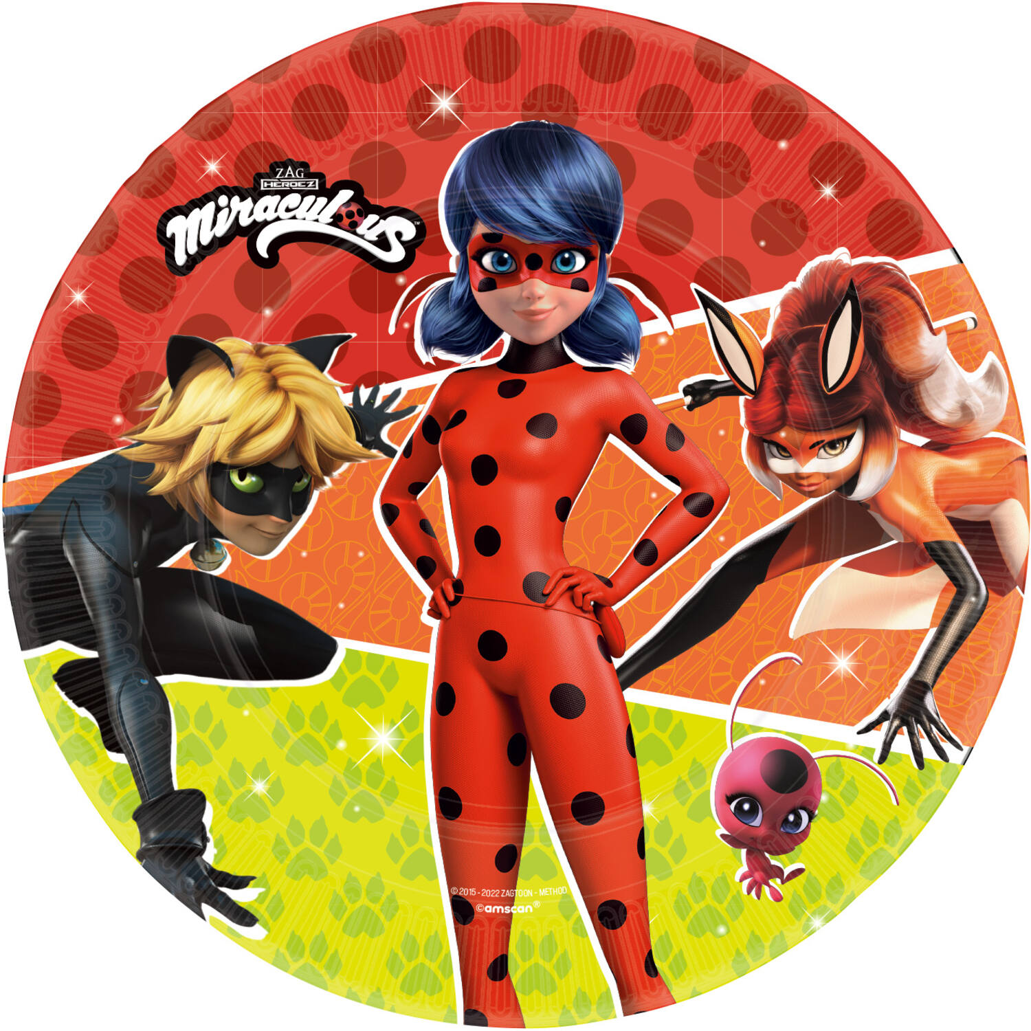 8 Plates Miraculous Round Paper 23 cm