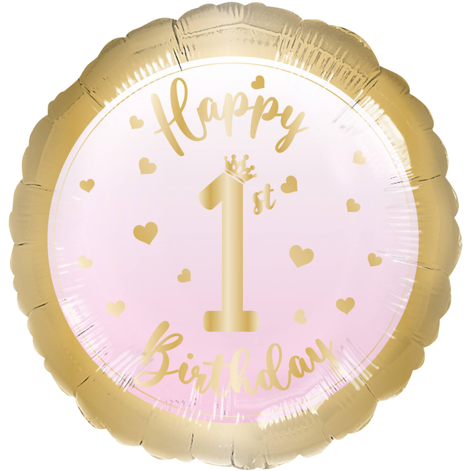 Standard 1st Birthday Girl Foil Balloon C40 Packaged 43 cm