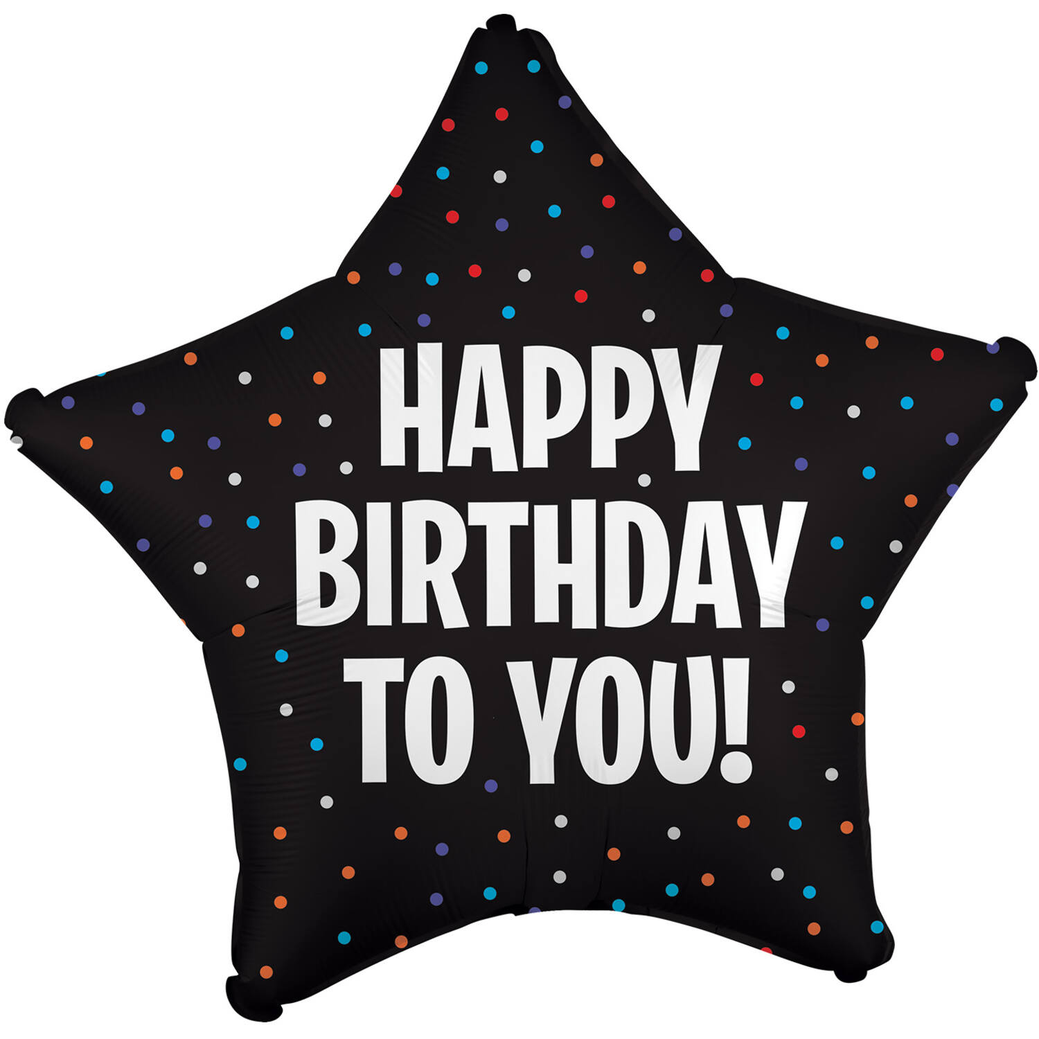 Large Shape Silk Lustre Star HBD Foil Balloon H40 Packaged