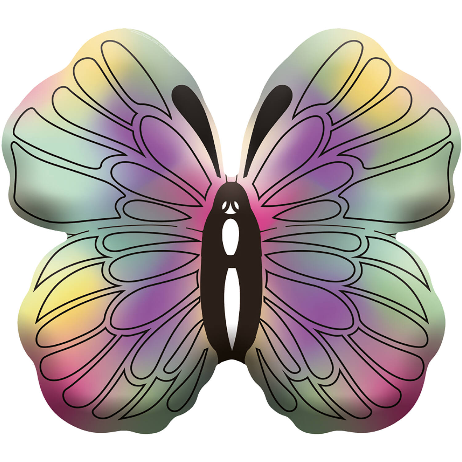 Large Shape Iridescent Butterfly Foil Balloon H70 Packaged