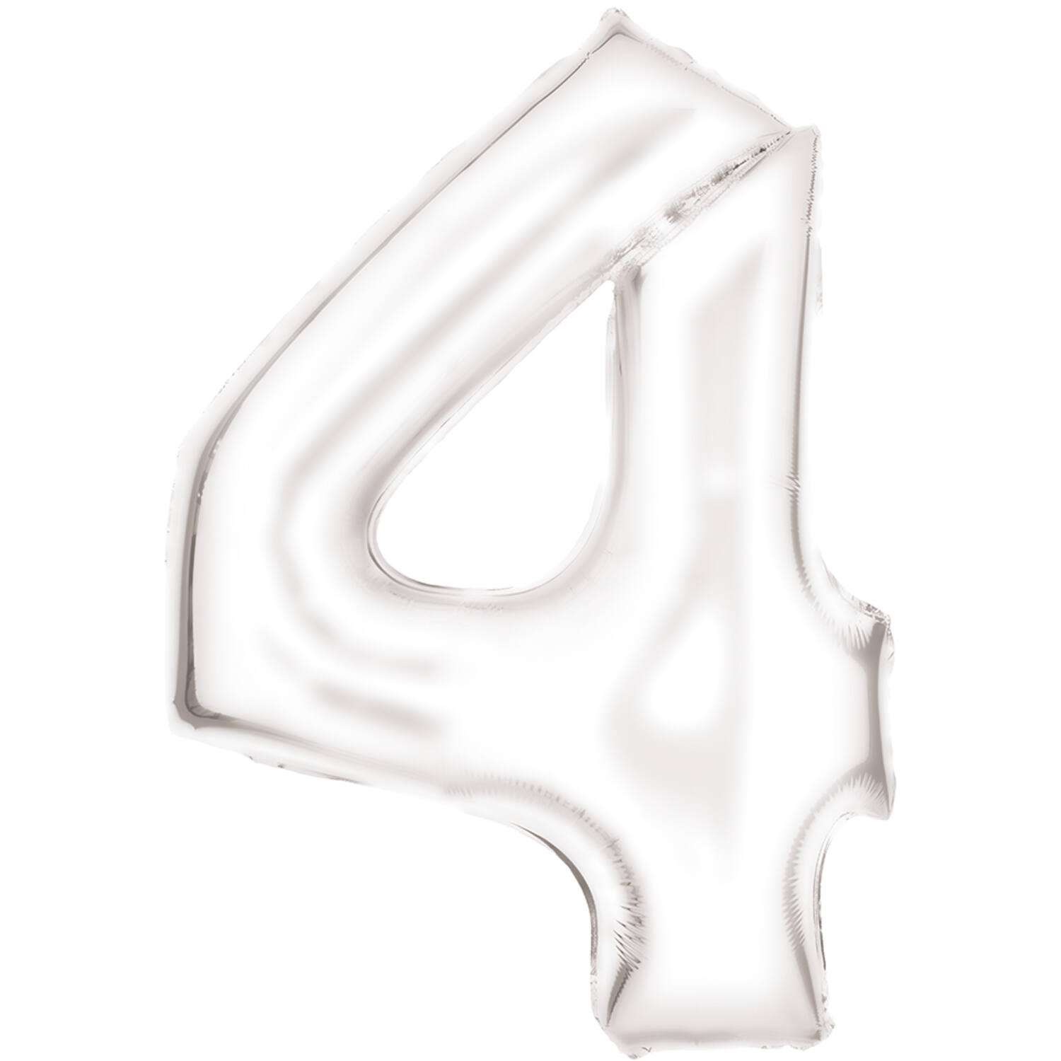 Large Number Silk Lustre 4 White Foil Balloon N34 Packaged 93 cm x 65 cm