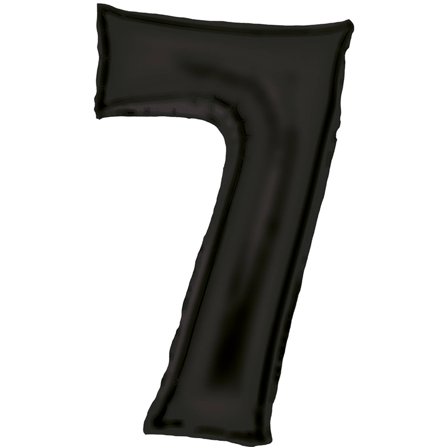 Large Number Silk Lustre 7 Black Foil Balloon N34 Packaged 88 cm x 53 cm