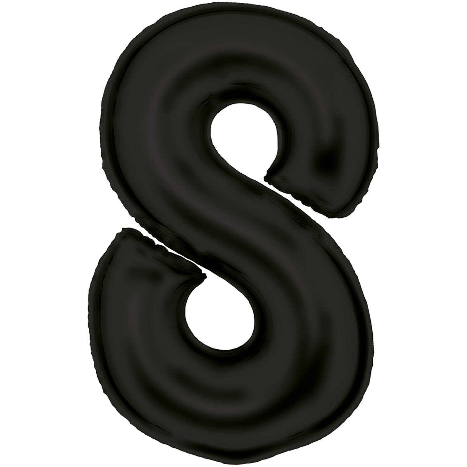 Large Number Silk Lustre 8 Black Foil Balloon N34 Packaged 86 cm x 54 cm