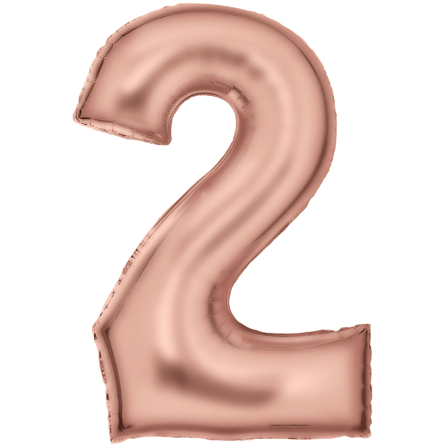 Large Number Silk Lustre 2 Rose Gold Foil Balloon N34 Packaged 86 cm x 55 cm