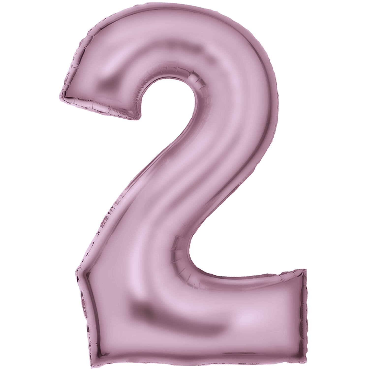 Large Number Silk Lustre 2 Pastel Pink Foil Balloon N34 Packaged 86 cm x 55 cm