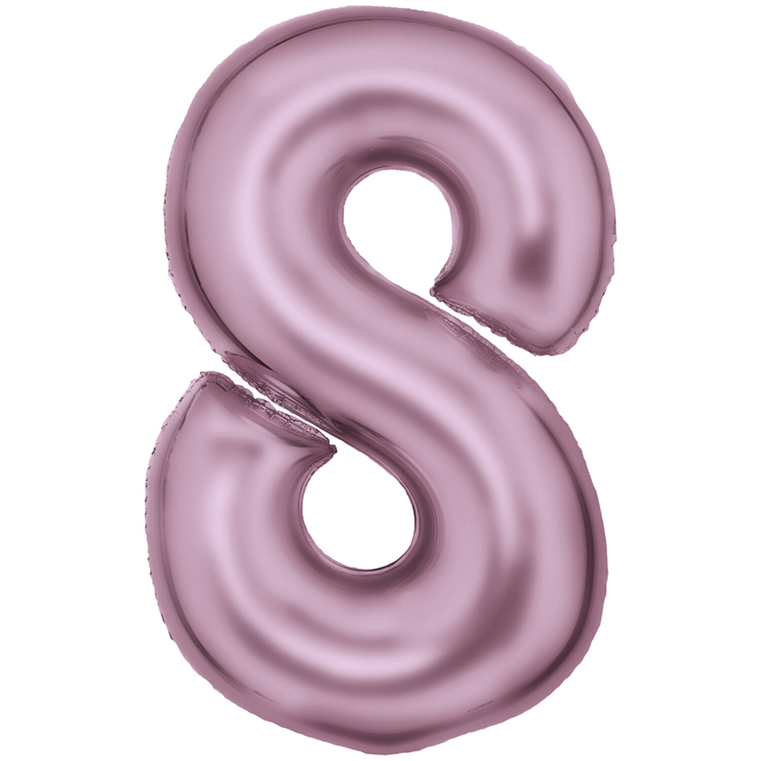 Large Number Silk Lustre 8 Pastel Pink Foil Balloon N34 Packaged 86 cm x 54 cm