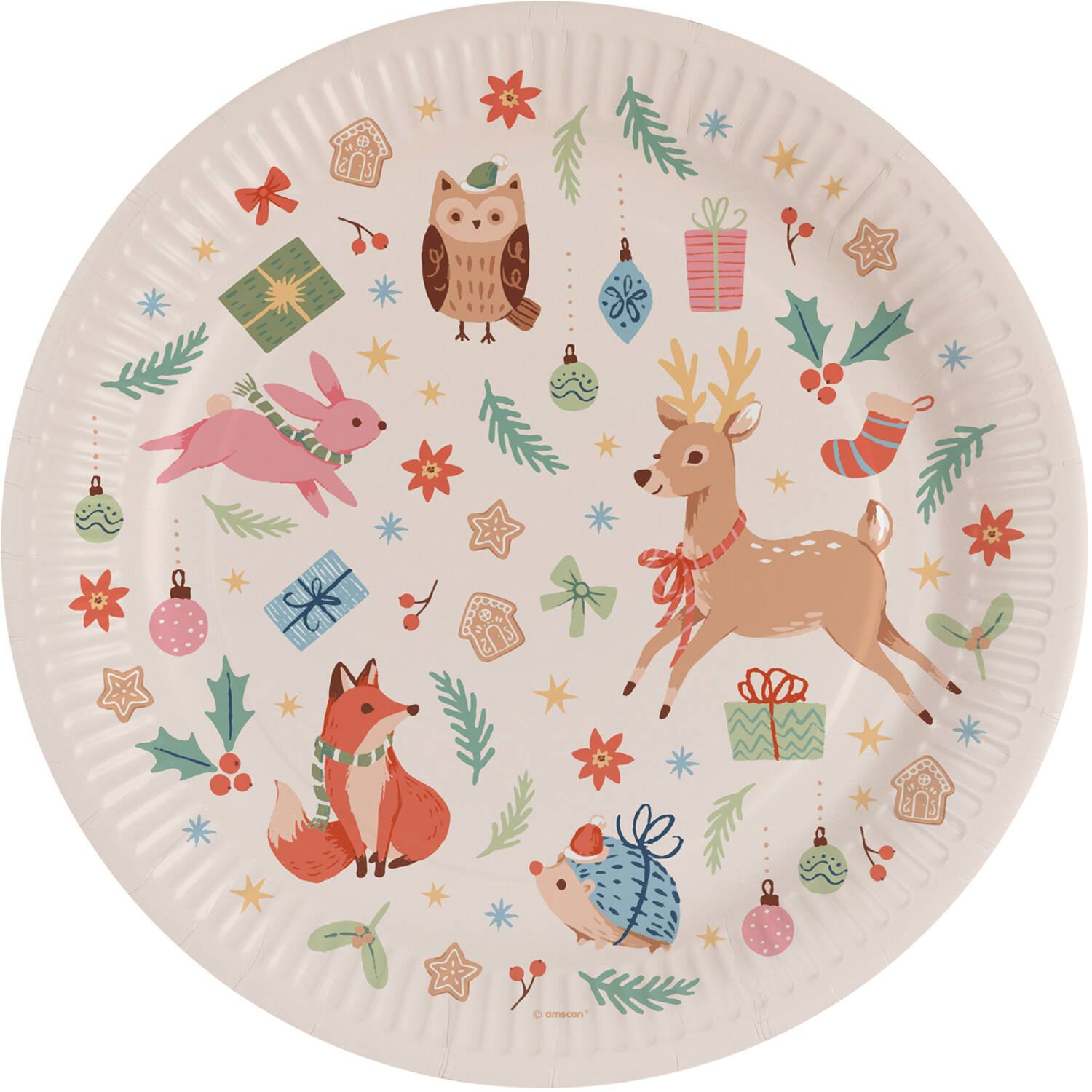 8 Plates Winter Woodland Paper 23 cm