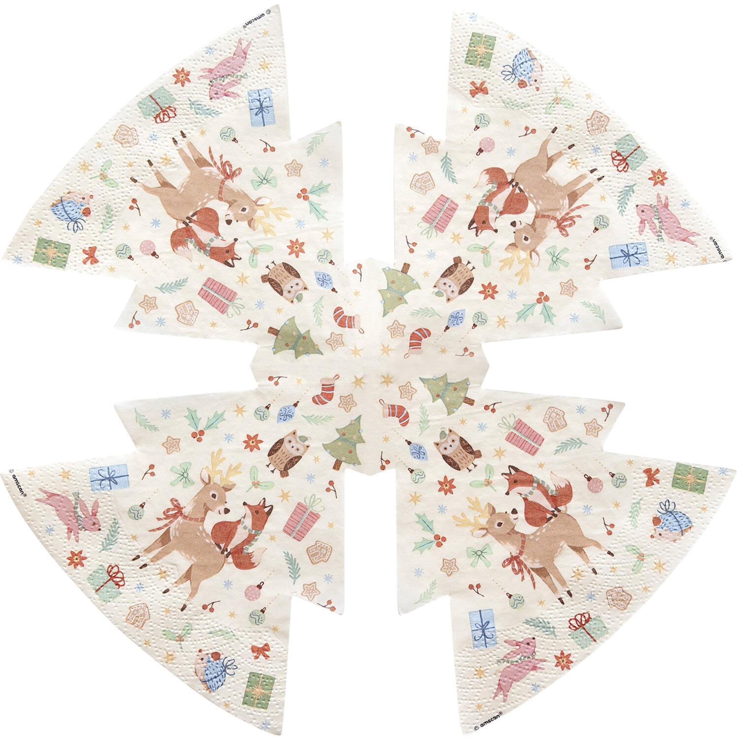 16 Napkins Winter Woodland 33 x 33 cm formshaped