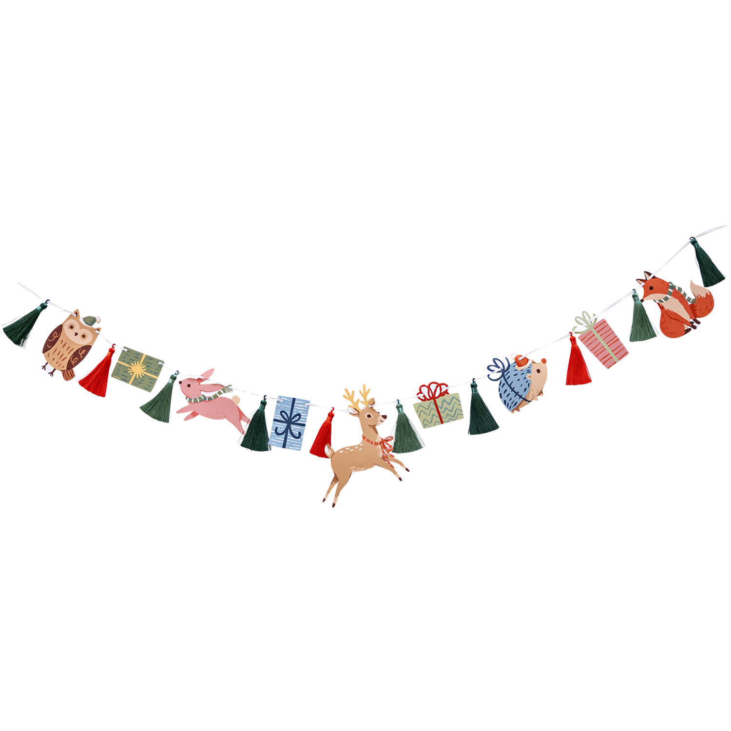 Tassel Garland Winter Woodland Paper and Ribbon Tassels 200 cm x 18 cm