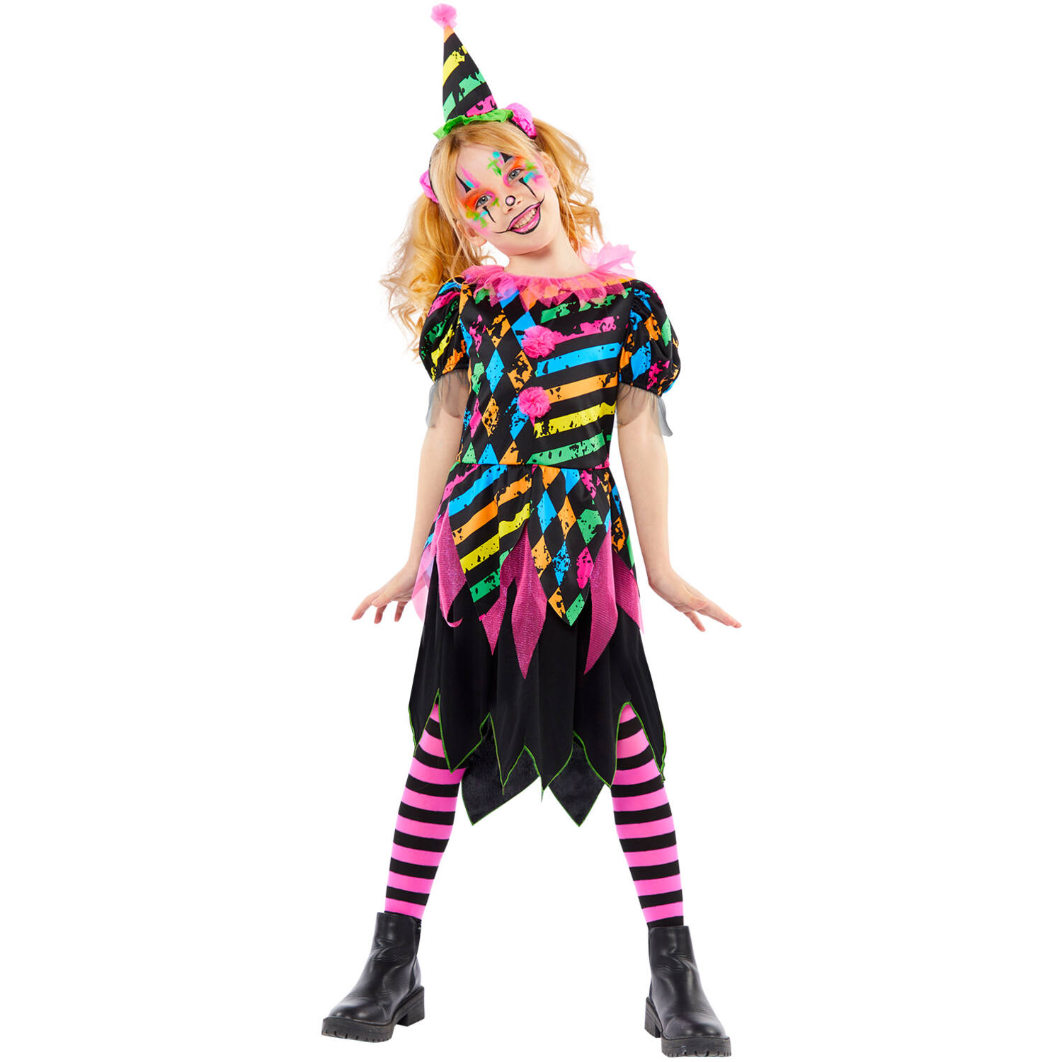 Child Costume Funhouse Clown Girl Age 6-8 Years
