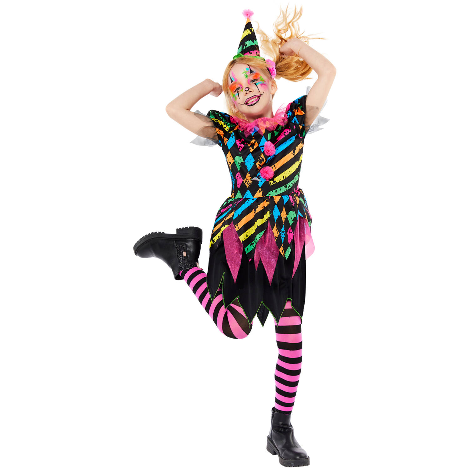 Child Costume Funhouse Clown Girl  Age 10-12 Years