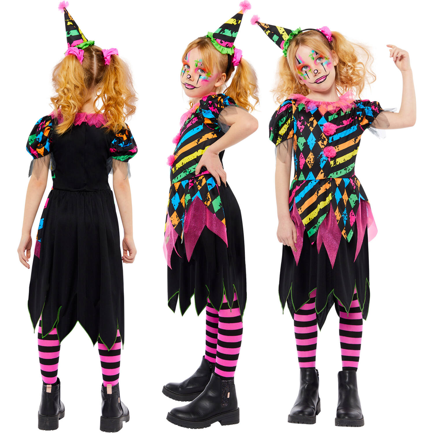 Child Costume Funhouse Clown Girl  Age 10-12 Years