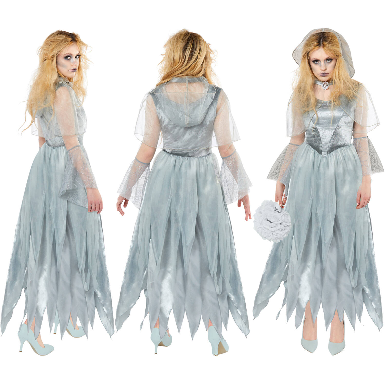 Adult Costume Zombie Ghost Bride Size XXL