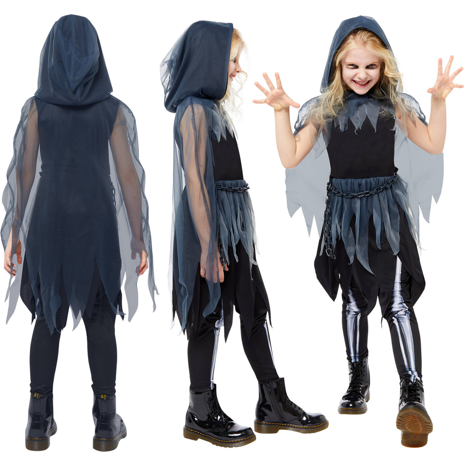 Child Costume Grim Reaper Girls Age 3-4 Years