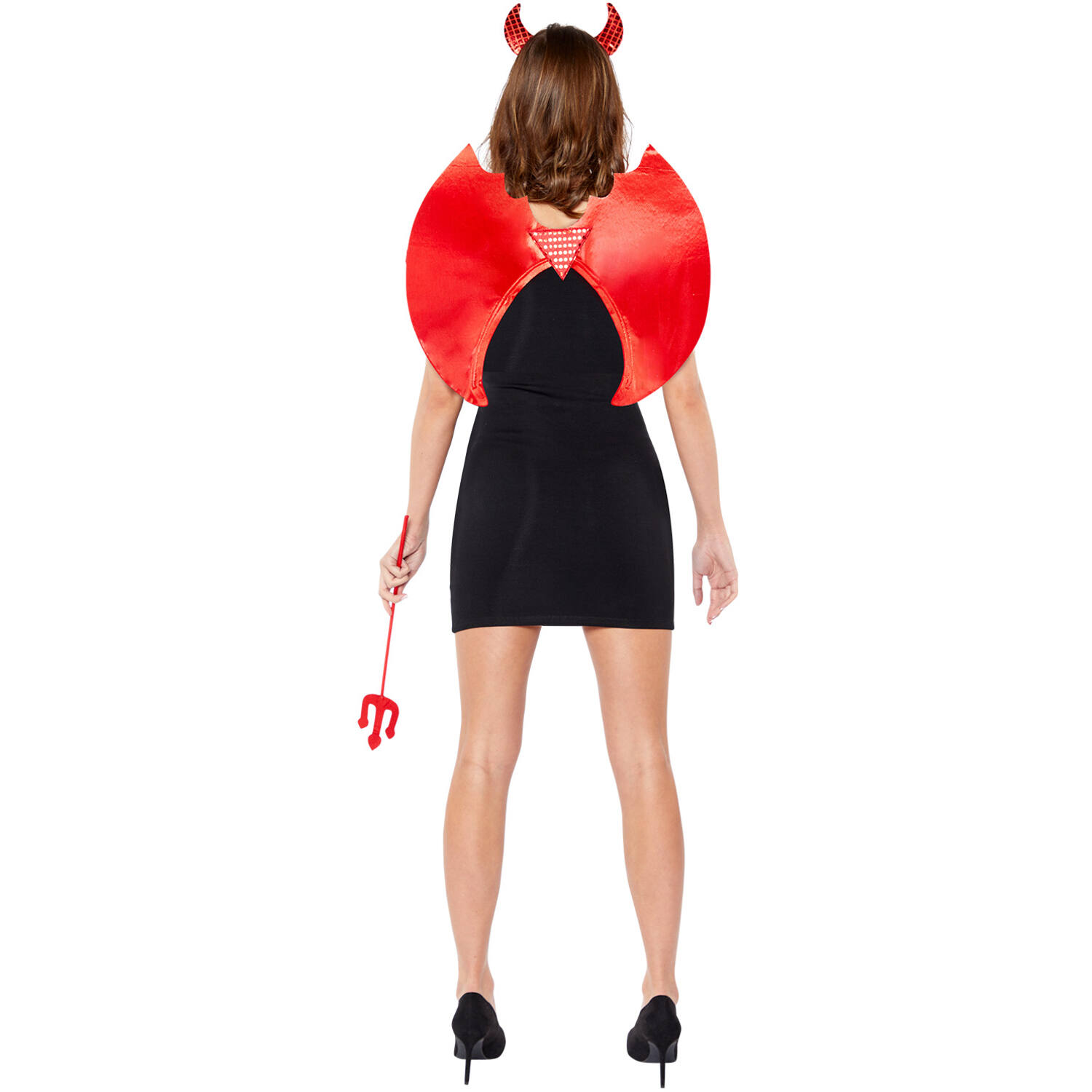 Adults Accessory Kit Foil Devil Wings with Headband and Trident  Onesize