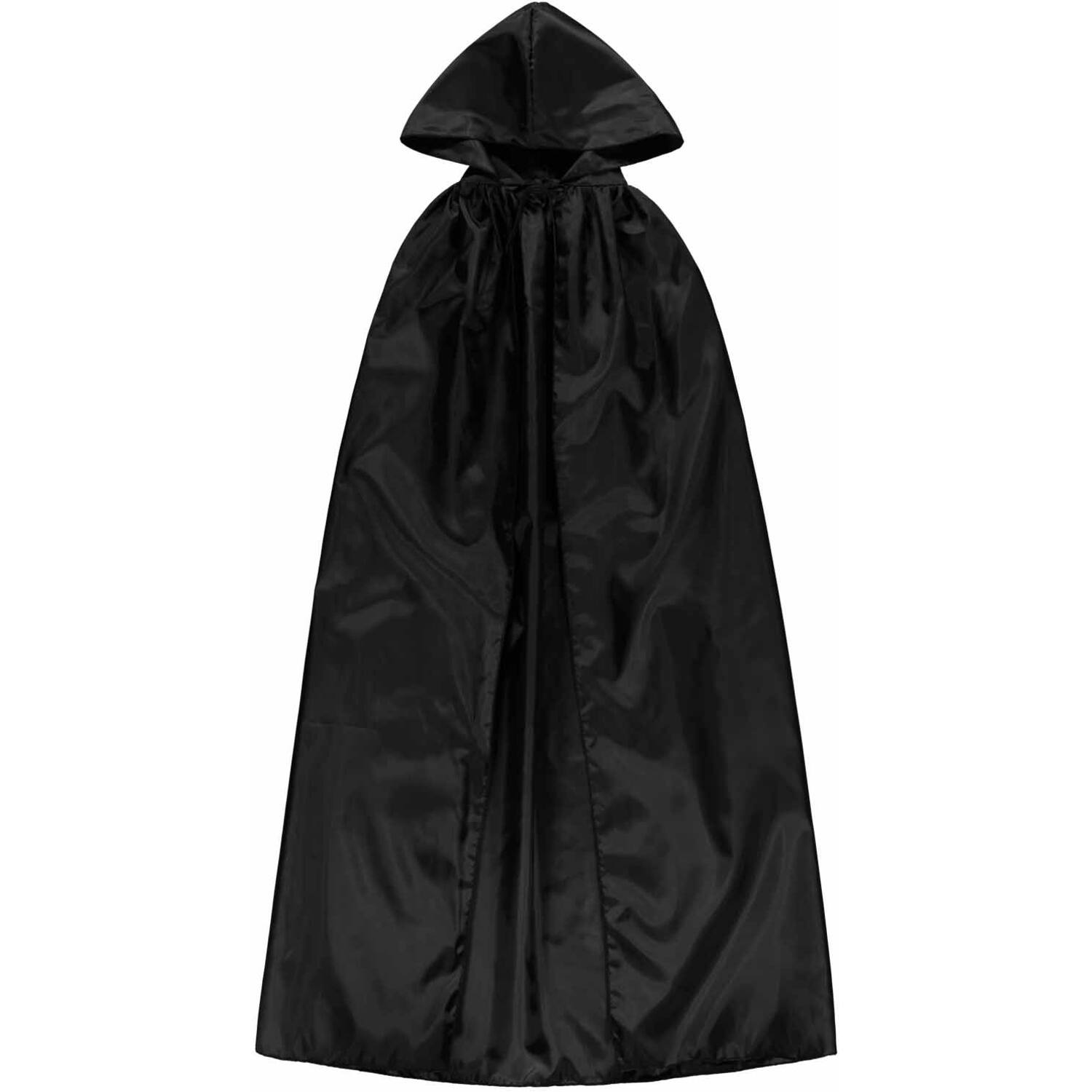 Costume Accessory Black Hooded Cape One size