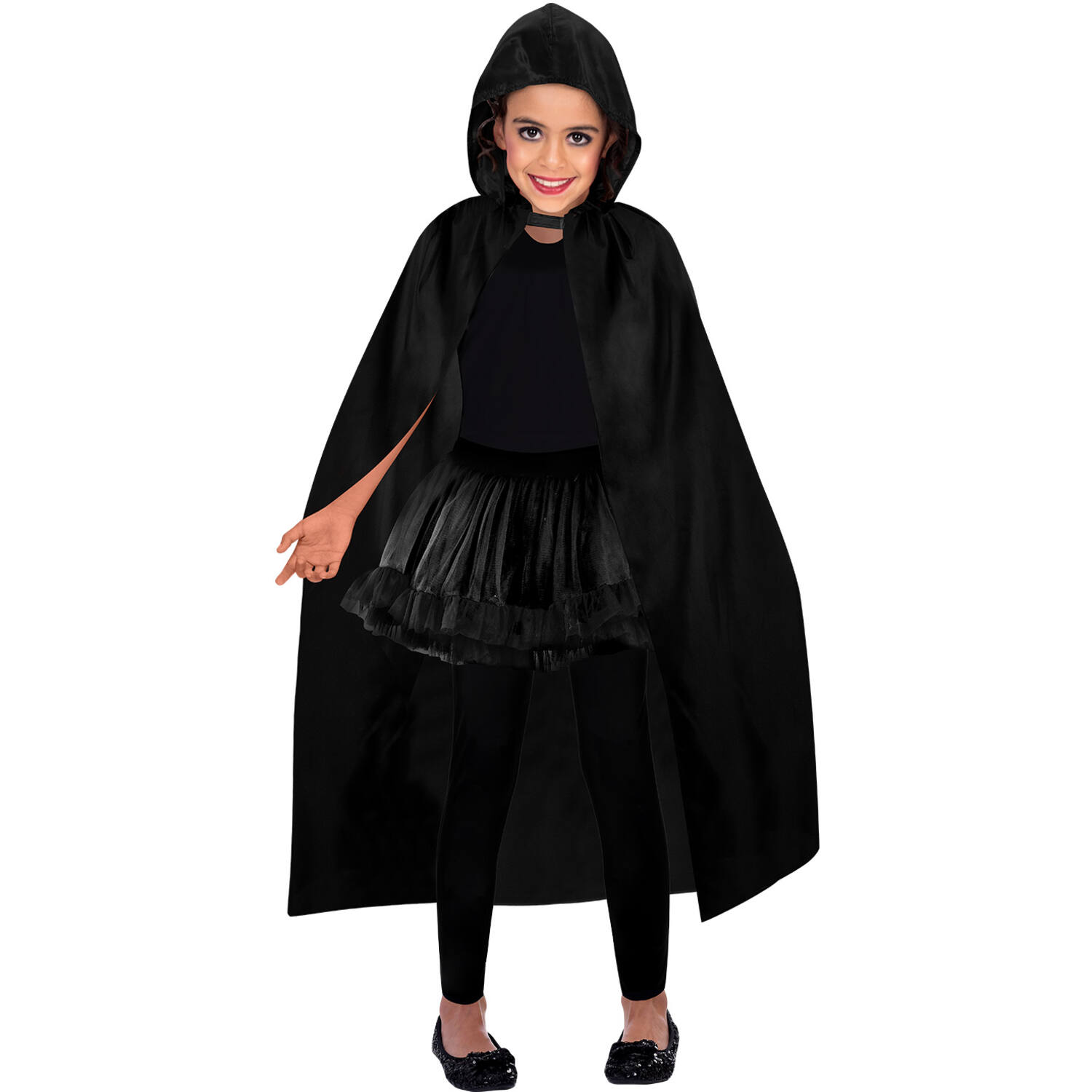 Costume Accessory Black Hooded Cape - Child