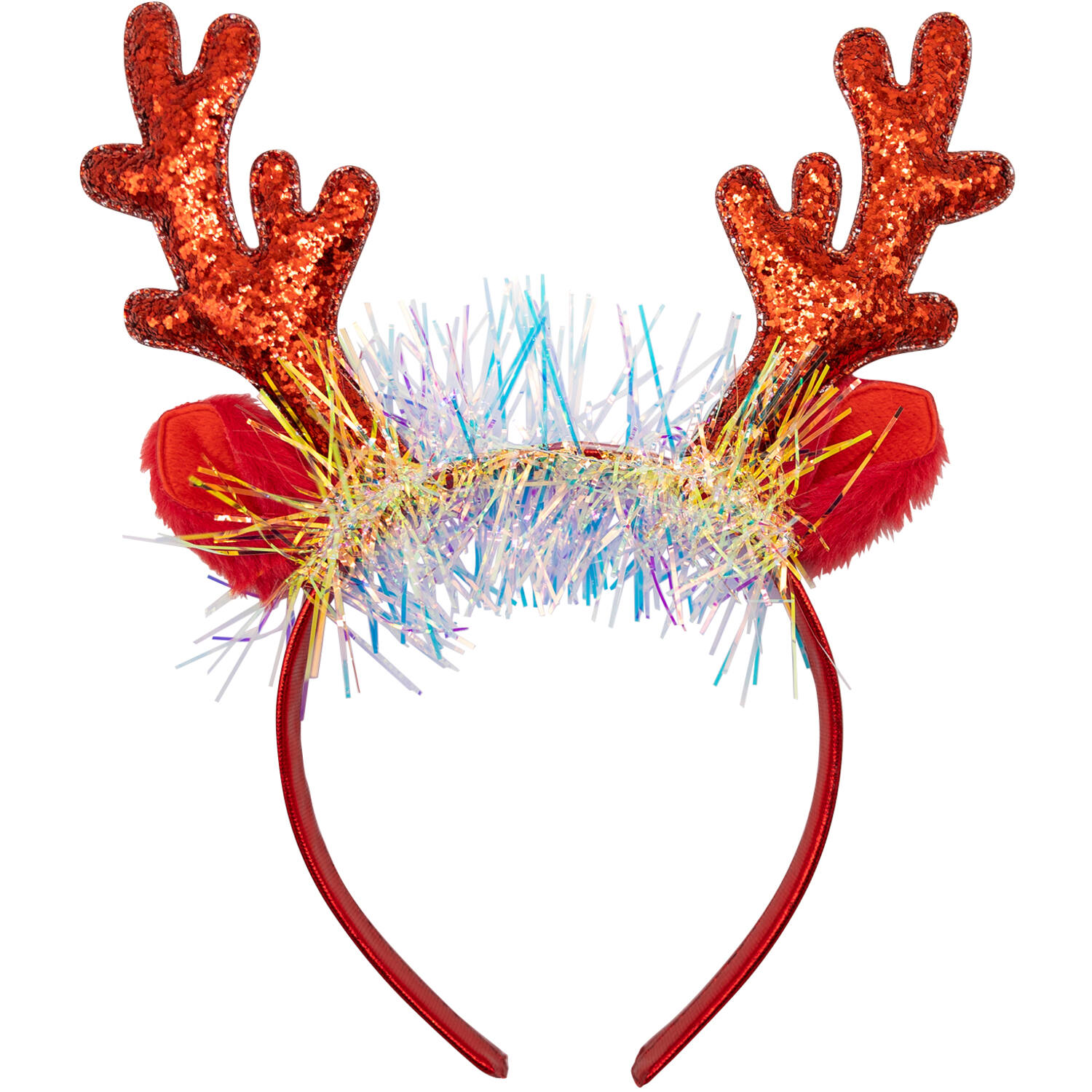 Headband Deer Antler Red with Ruffles One Size