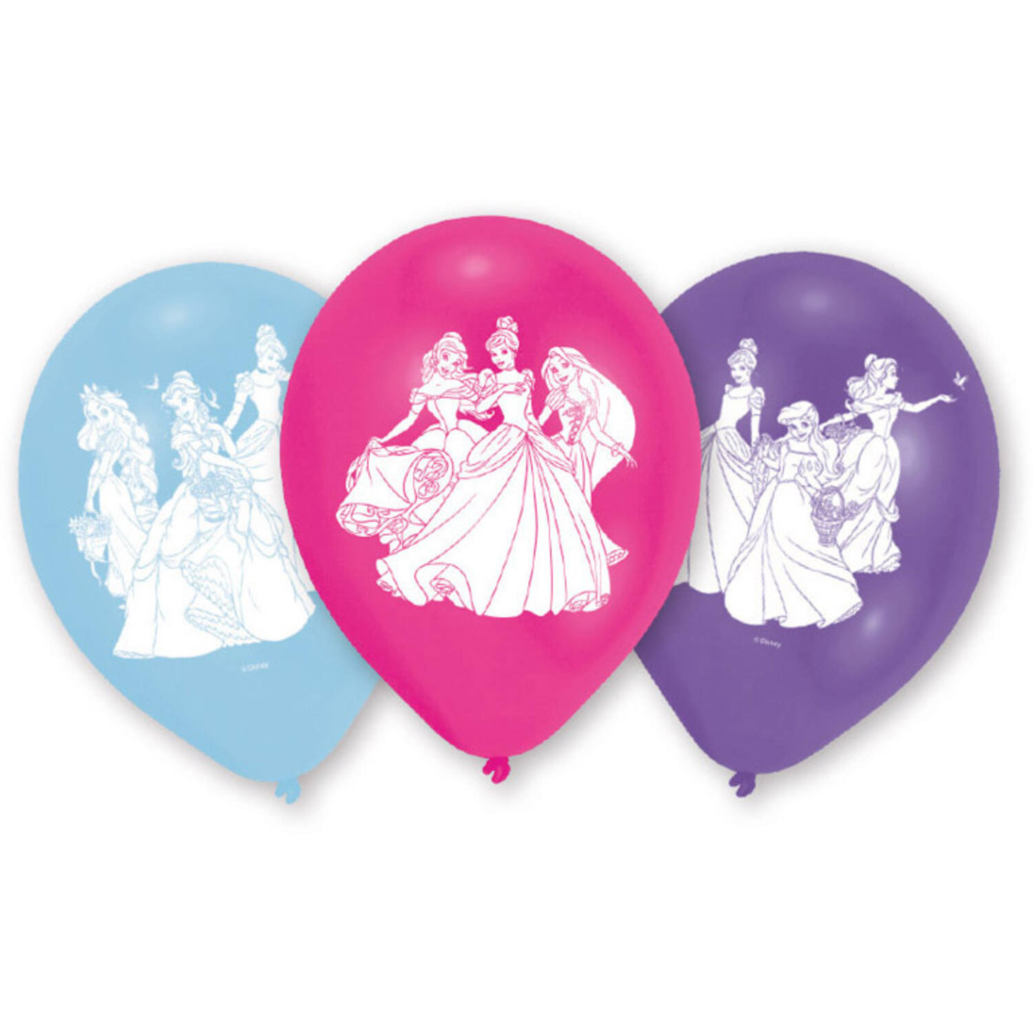 6 Latex Balloons Princess 22.8 cm / 9"