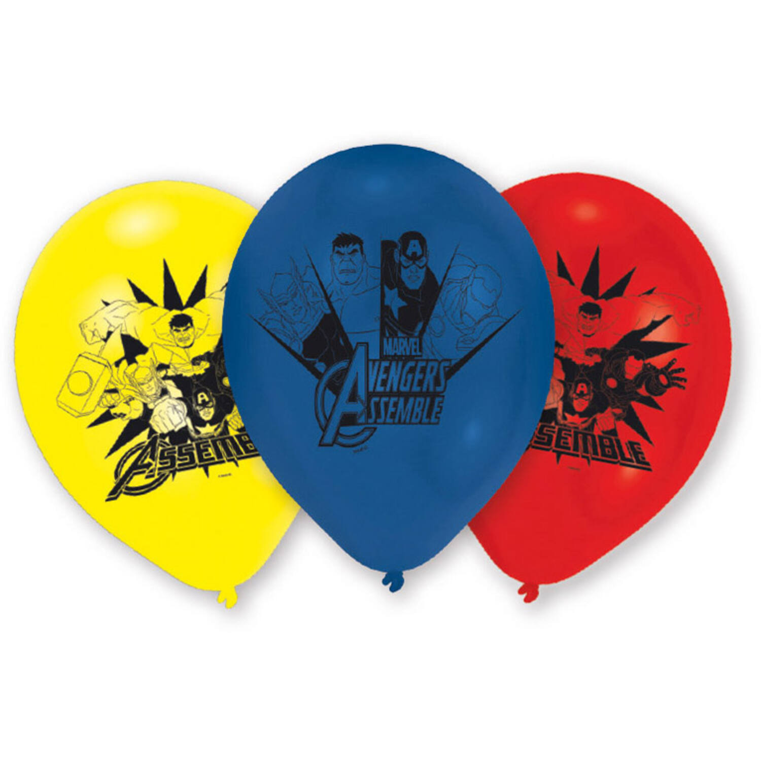 6 Latex Balloons Avengers 22.8 cm / 9"