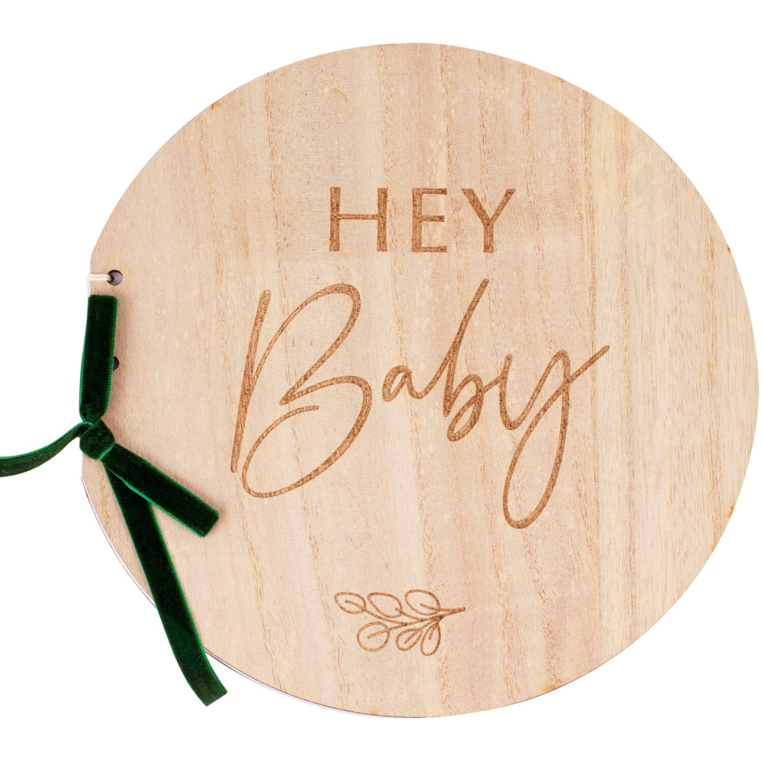 wooden hey baby guest book