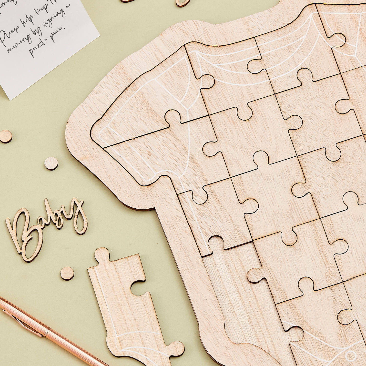 wooden baby grow guest book
