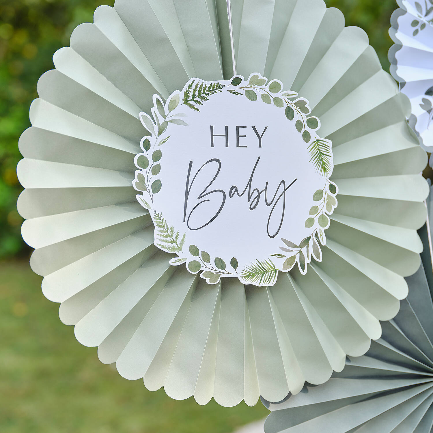Fan Decorations - Botanical - Green