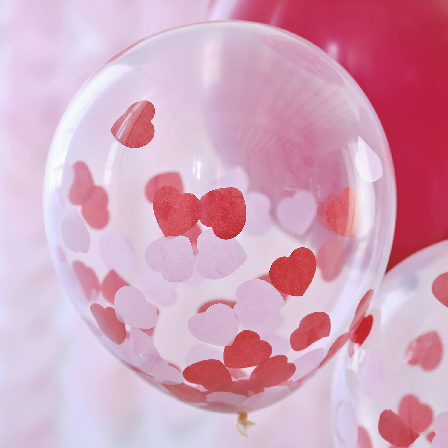 Balloon Bundle - 5pk Pink, Red & Confetti