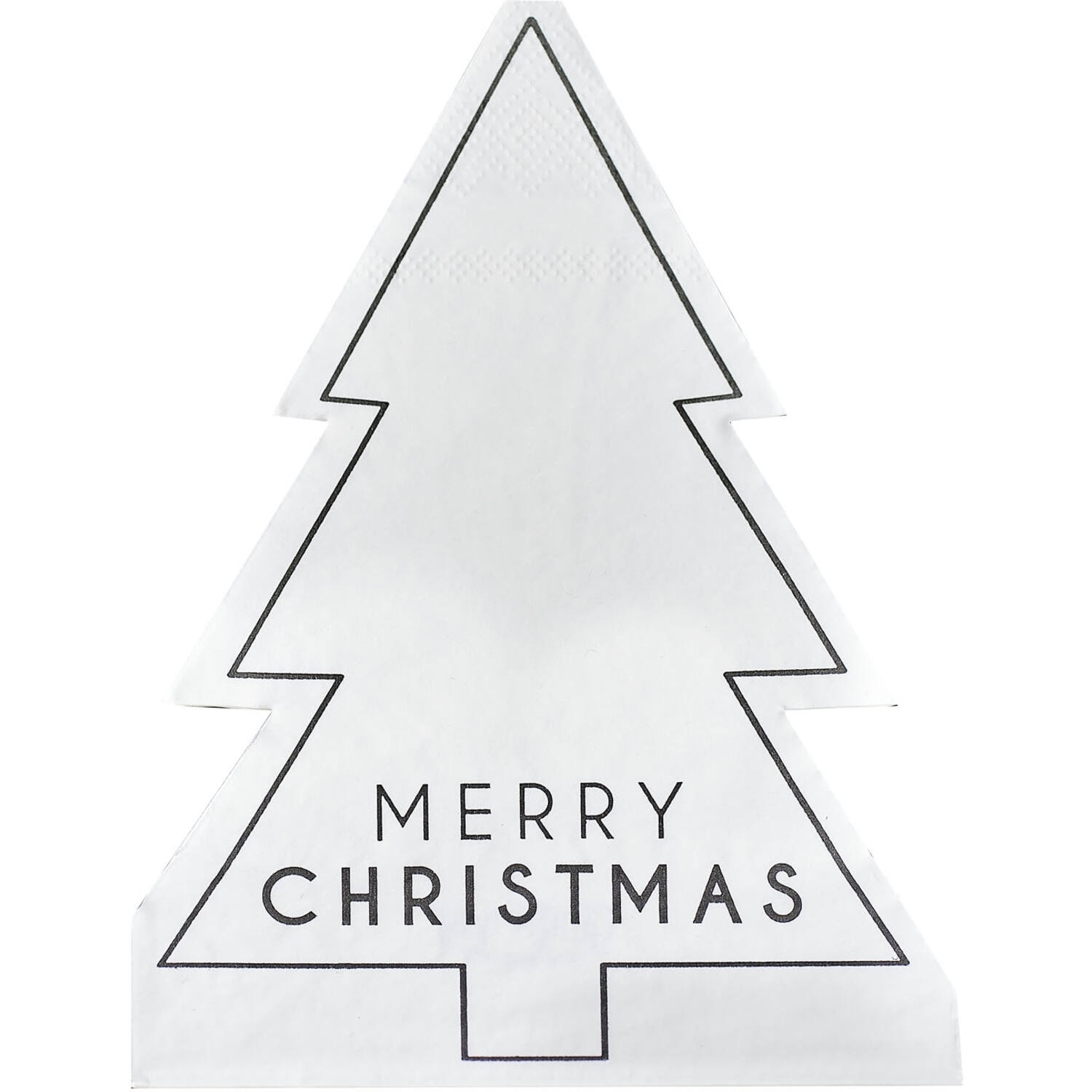 Napkin - Merry Christmas - Black and White