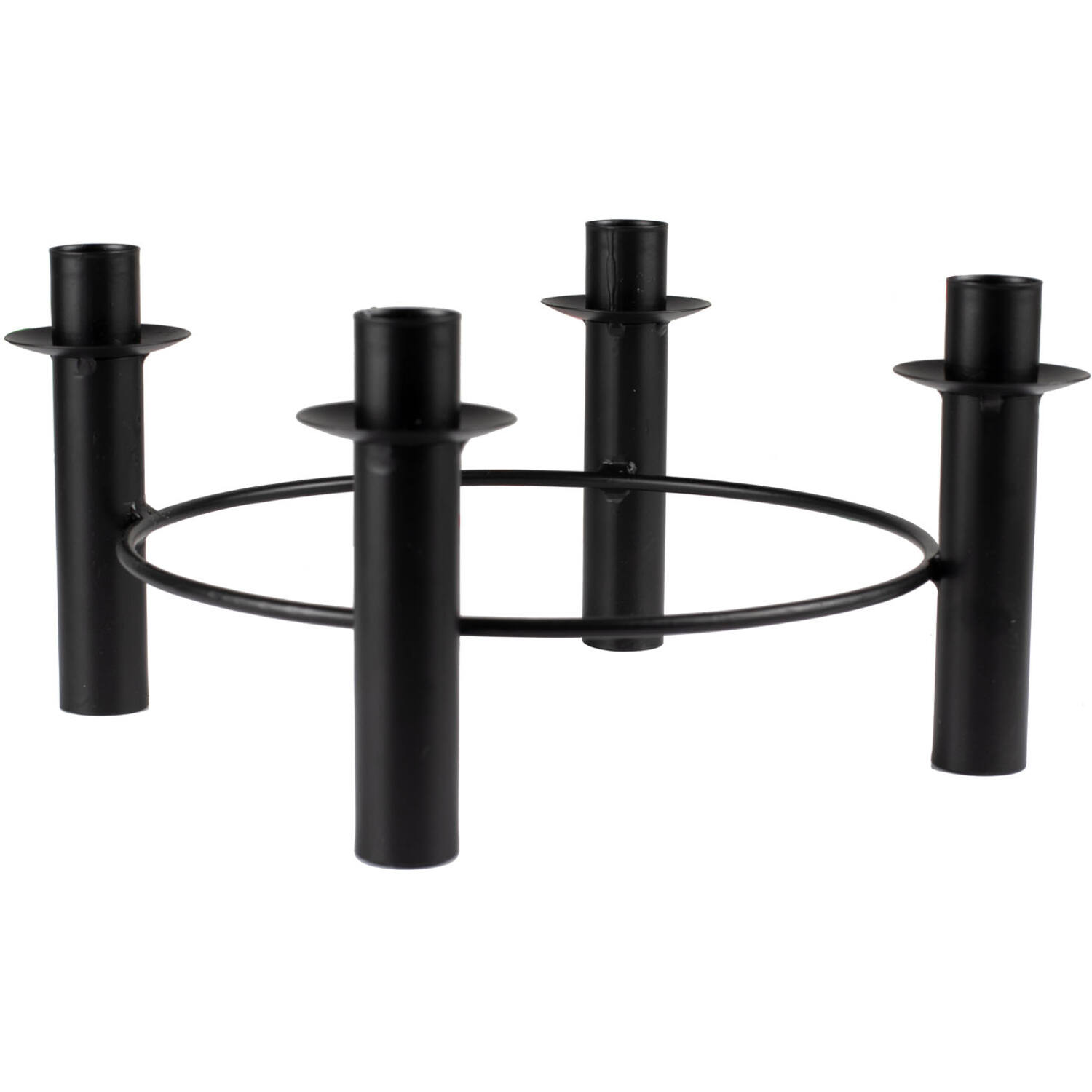 Table Centrepiece - Circular Candle Holder - Black