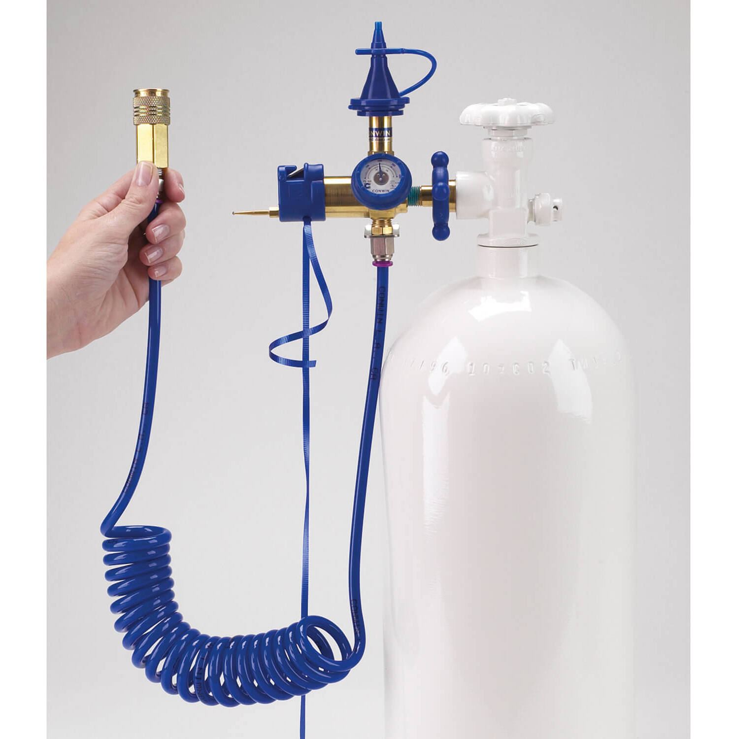 10 Foot Extension Hose Inflator with Gauge 300 BAR