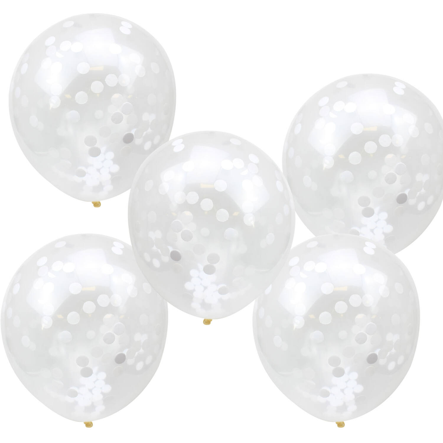 Balloons - 12" Confetti - Whit