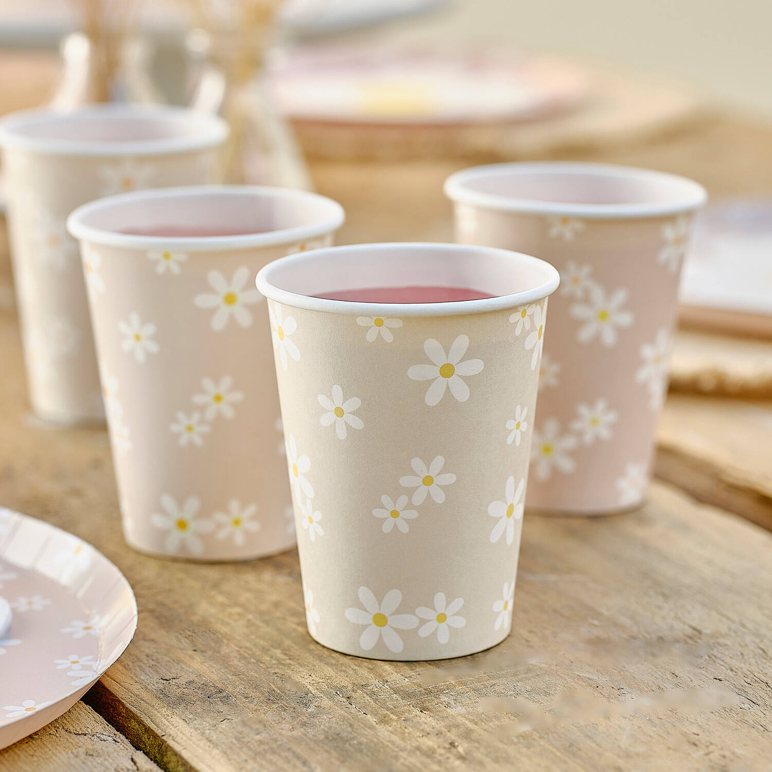 Daisy Print Paper Cups