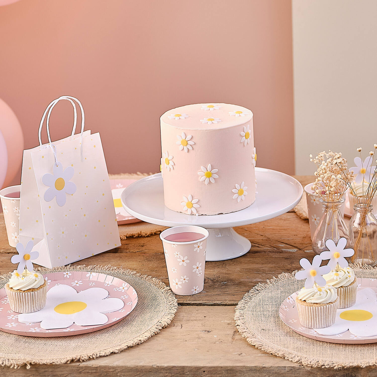 Daisy Print Paper Cups