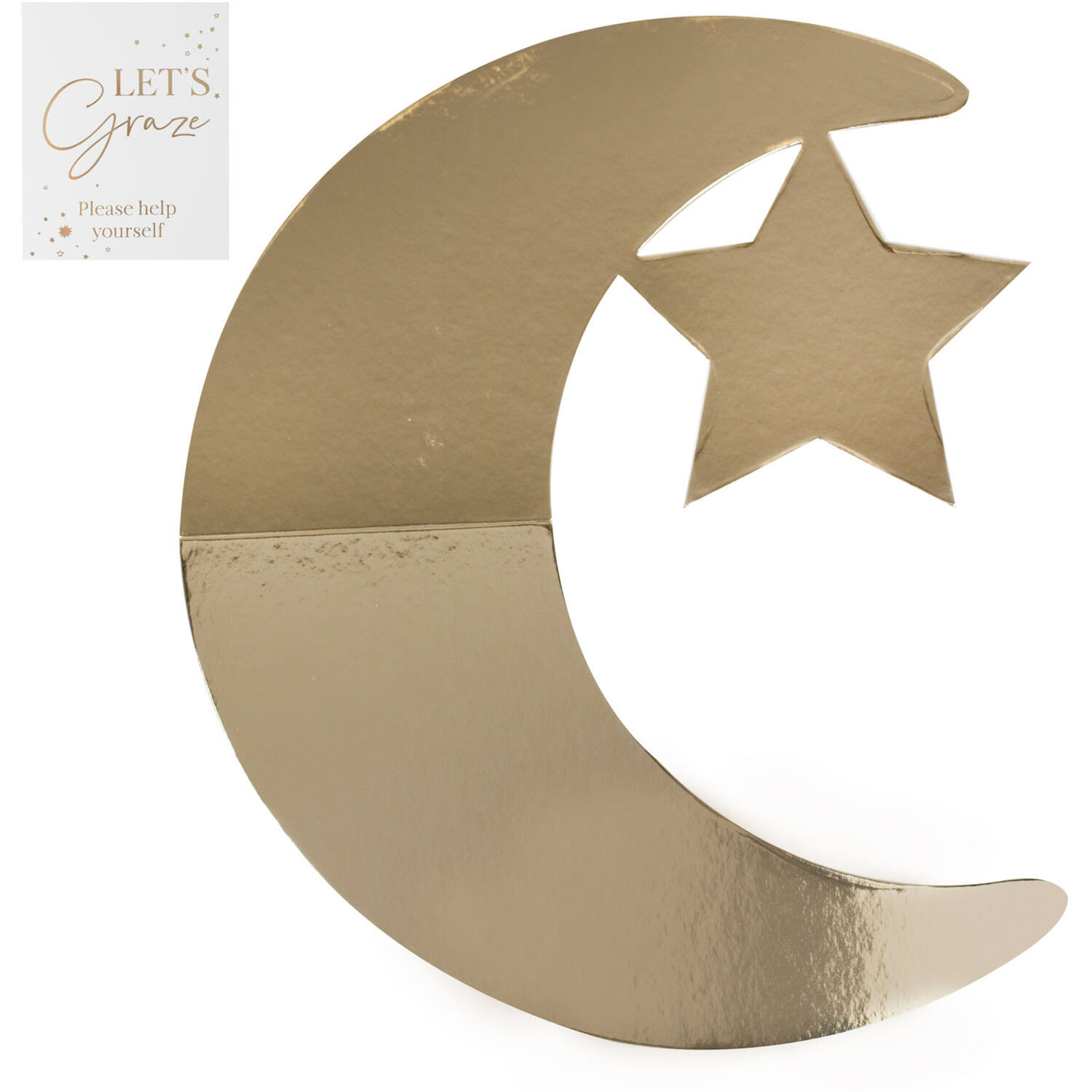 Grazing Board - Crescent Moon and Star Shaped - Gold