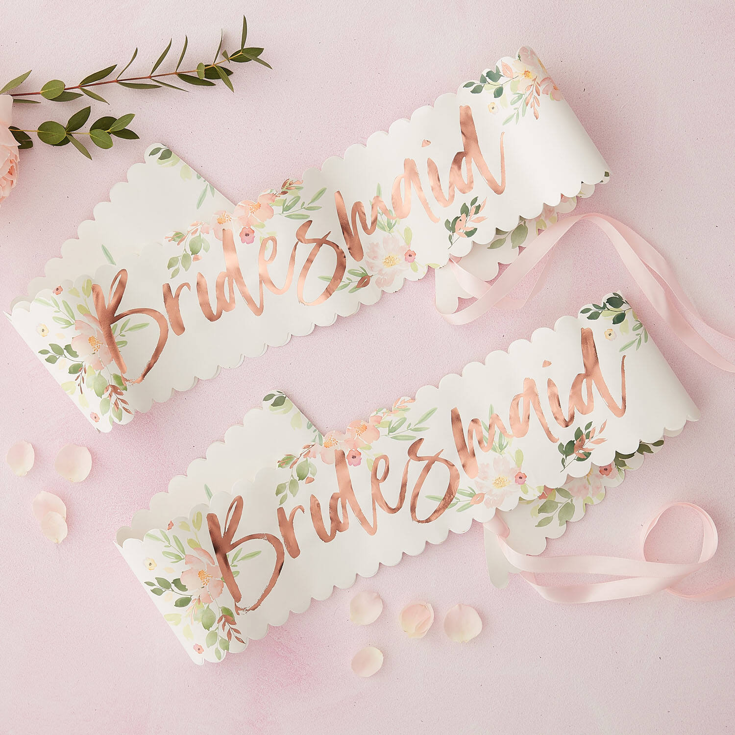 2 Sashes Floral Hen Party Paper / Foil 76 x 10 cm