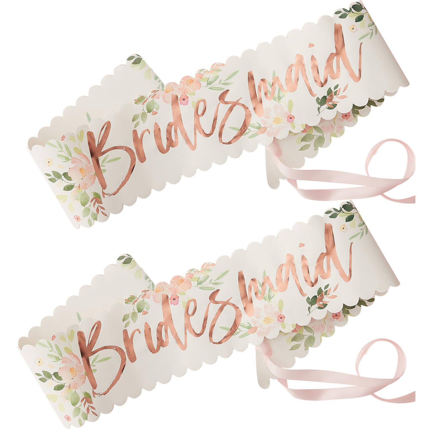 2 Sashes Floral Hen Party Paper / Foil 76 x 10 cm