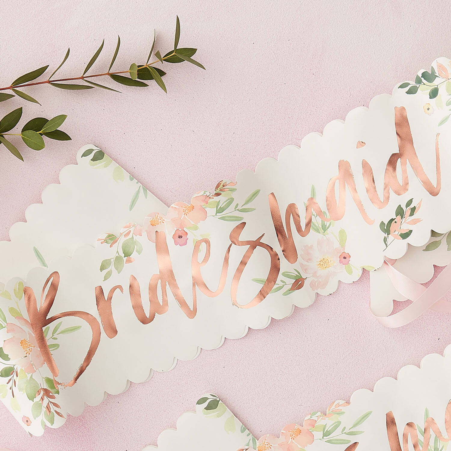 2 Sashes Floral Hen Party Paper / Foil 76 x 10 cm