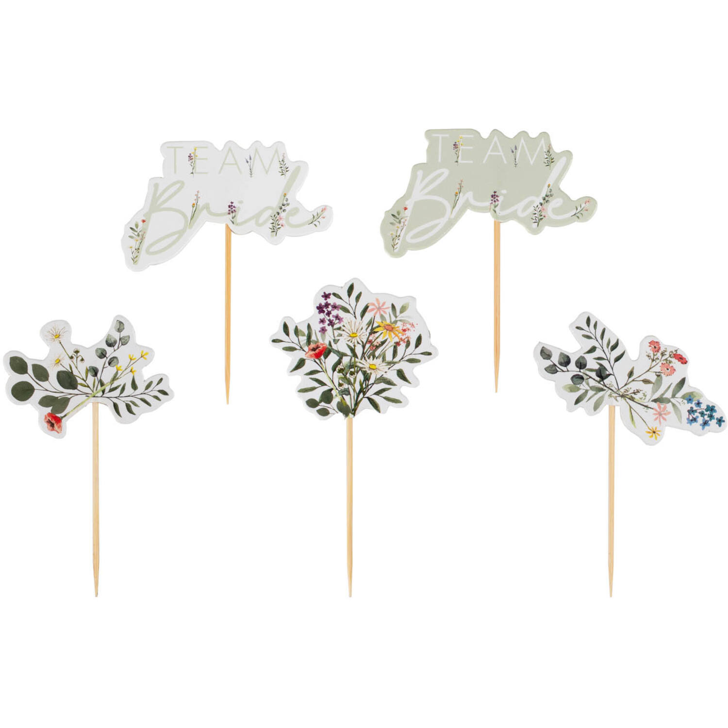 Cupcake Toppers - Floral Hen Cupcake Toppers