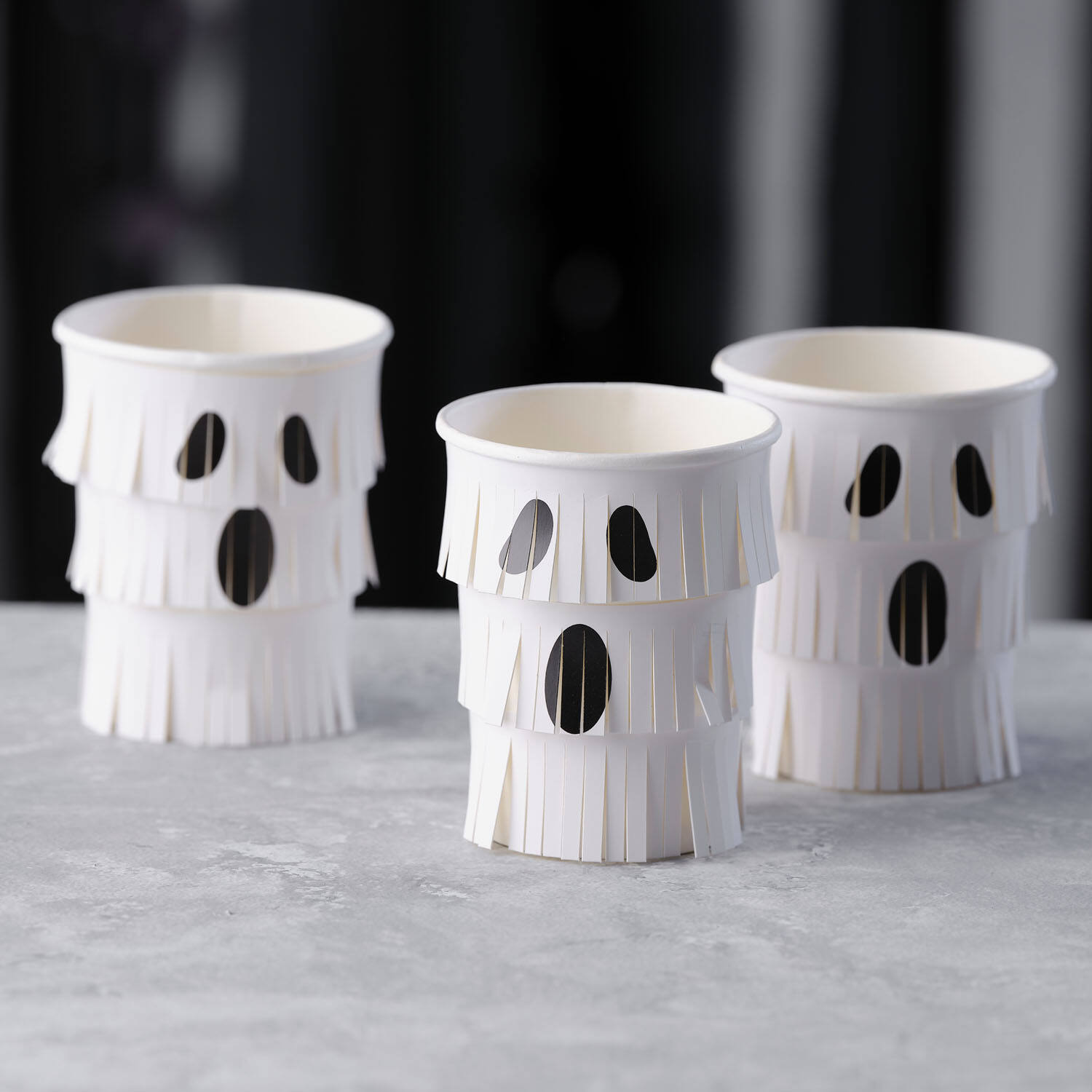 Paper Cups - Fringe Ghosts - White