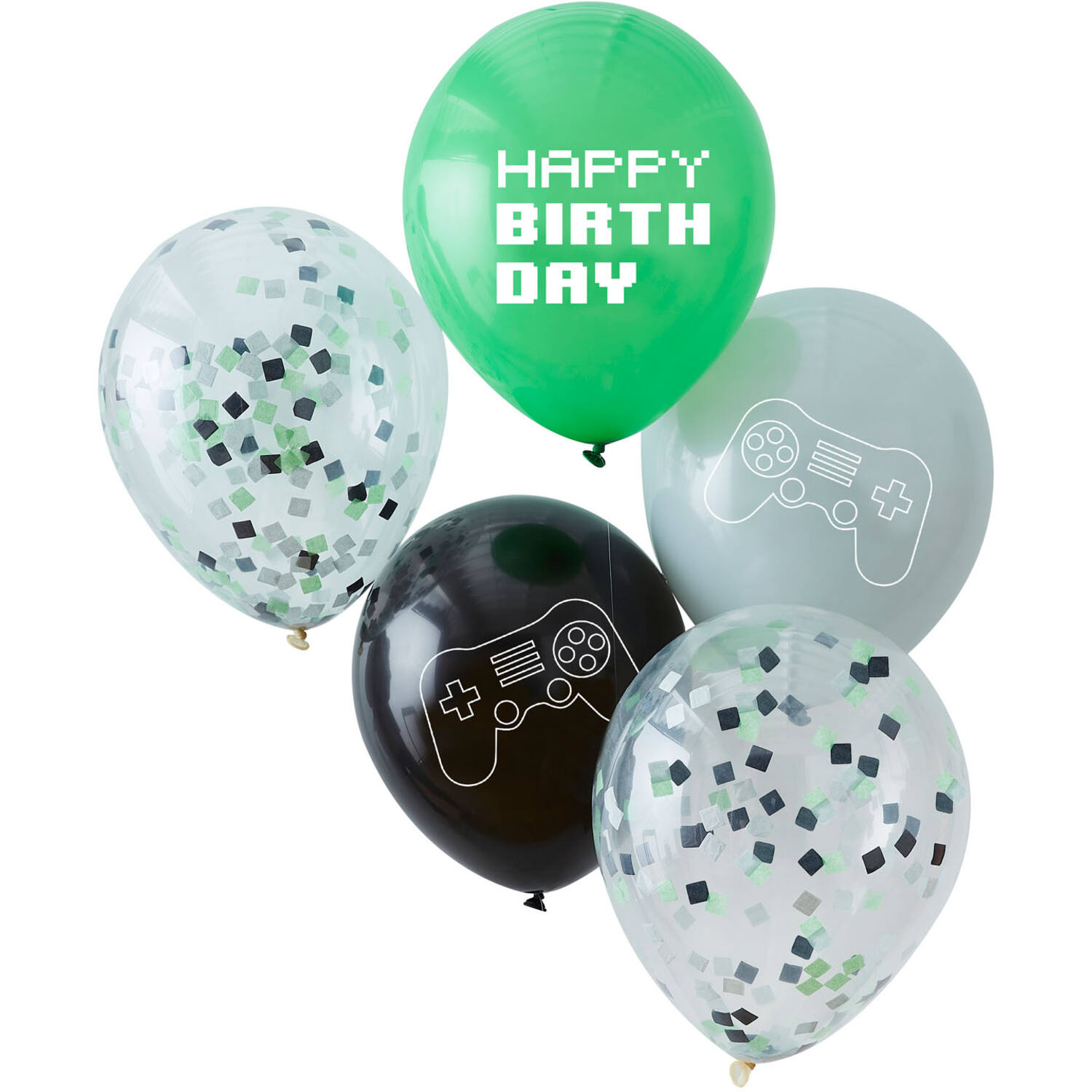 Balloon Bundle - Controller Confetti and Controller Printed - Grey, Green & Black