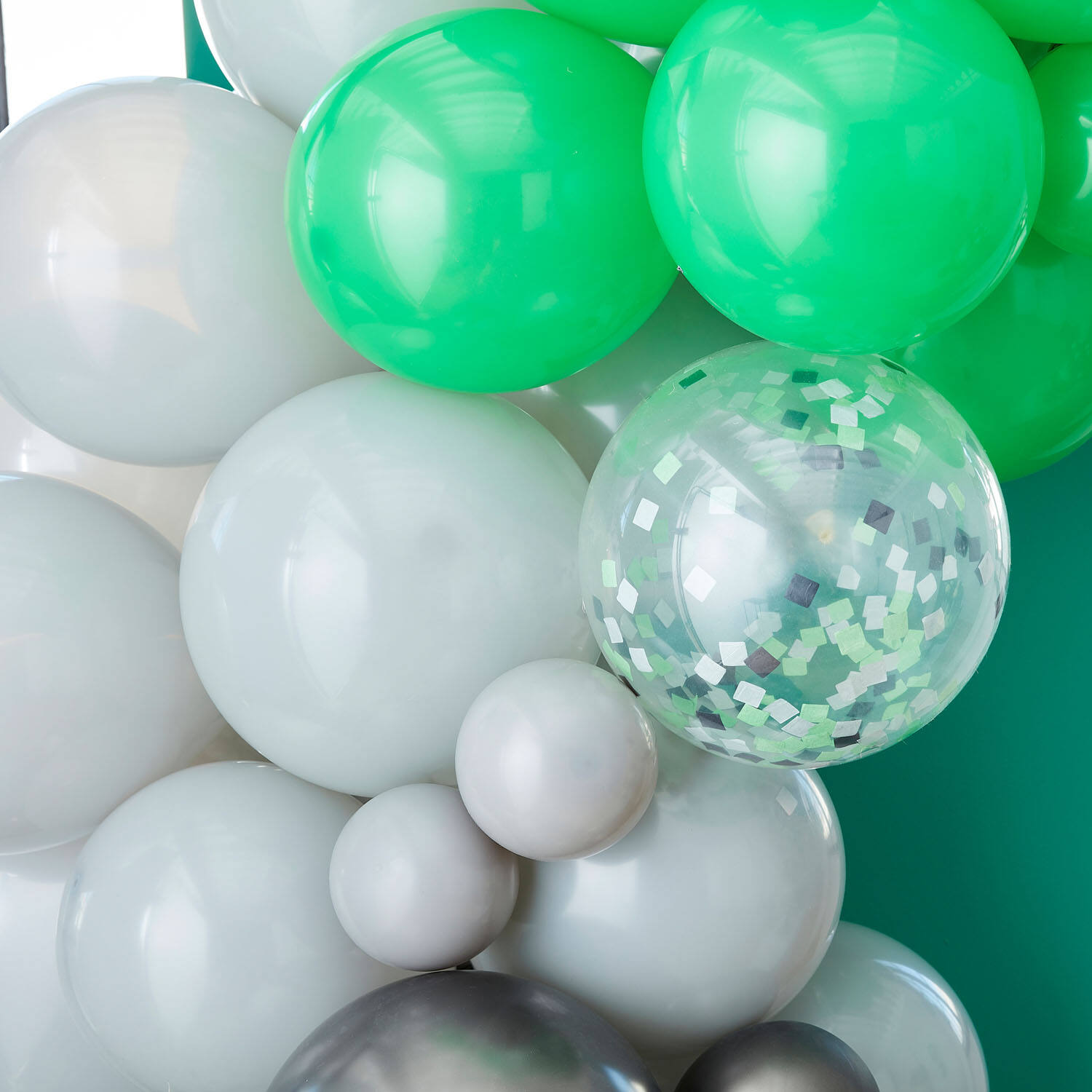Balloon Arch - Black, Green & Grey